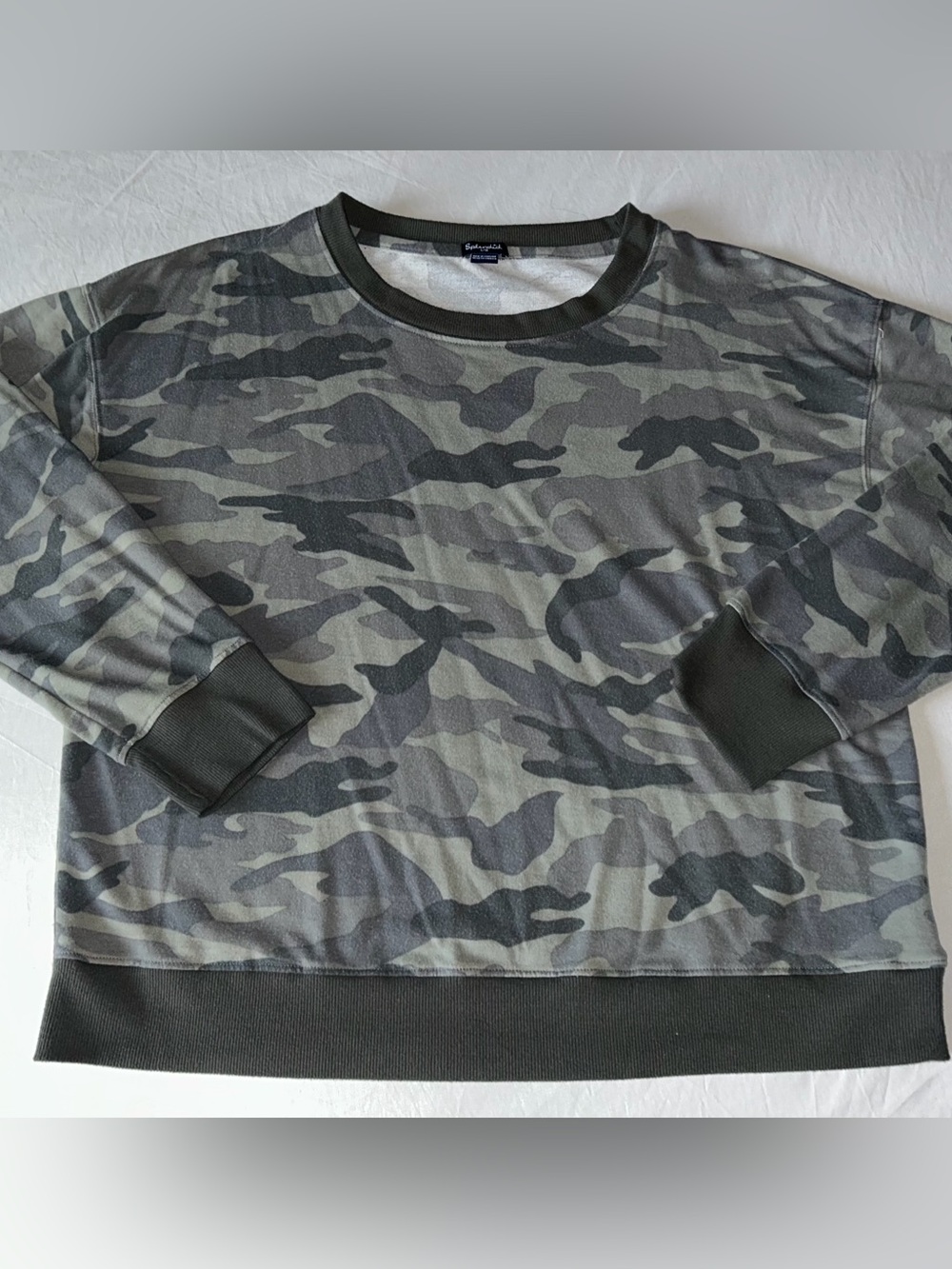 Splendid Olive and Gray Crewneck Pullover Sz L oversized